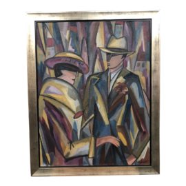 Dans La Ville Original Oil Painting on Canvas by Paul Masson