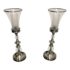 Quoizel Glass + Brushed Nickel Finish Table Lamps - a Pair