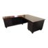 Custom Mid-Century Modern Alderwood 2 Pc. Desk. Original Price: $6,729.00