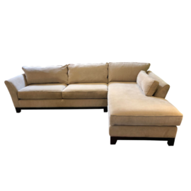 Two Piece Beige Sectional Sofa. Original Price: $2,700.00
