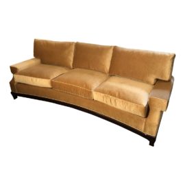 A. Rudin Custom No. 2519 Gold Mohair Sofa. Original Price: $12,000.00