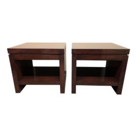 Custom Eric Bors Alder Wood Side Tables - a Pair. Original Price: $5,303.00