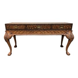 Maitland-Smith Reptile Embossed Leather Console+Buffet