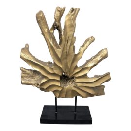 Interlude Home Gold Finish Decorative Wood Scupture. Original Price: $1,100