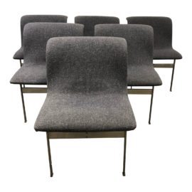 Set of Six Saporiti Italia Giovanni Offredi Wave Dining Chairs