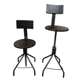 Industrial Adjustable Stools by Rejuvenation - a Pair. Original Price: $1,158