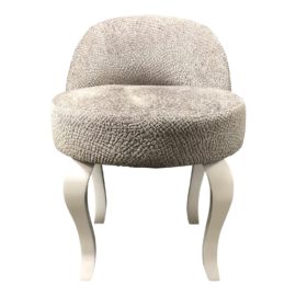 Nathan Anthony "Minx5" Silver Chenille Upholstered Vanity Stool. Original Price: $1,062