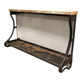 Vintage Wood + Metal Hanging Wall Shelf