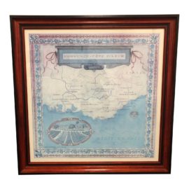 Hand Painted Provence Cote D' Azure (French Riviera) Map Print by Julie Ruff of Redstone Studios. Original Price: $1,800.00