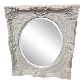 Horchow Howard Elliott Collection White Finish Baroque Wall Mirror
