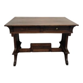Antique Wood Partners Desk / Console