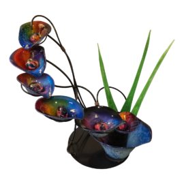 Tom & Julie Bloyd Handblown Glass Seven Bowl Rainbow Fountain. Original Price: $3,625
