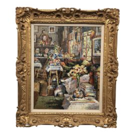 Gilt Framed Original Oil Painting, Signed by David