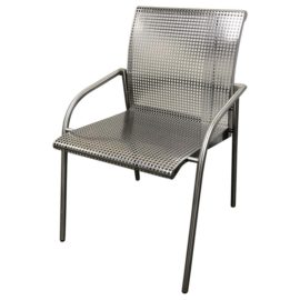 Knoll Style Stainless Steel Armchair. Original Price: $500