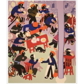 "Chanting Folktales" Watercolor on Paper