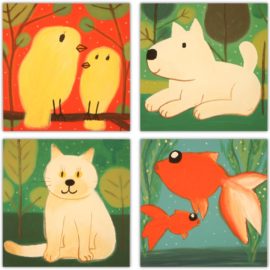 NEW "Pets" Set of 4 by Chirawat Prampetch
