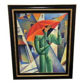 Limited Edition Georgy Kurasov Canvas Painting "Umbrellas of Saint Petersburg"