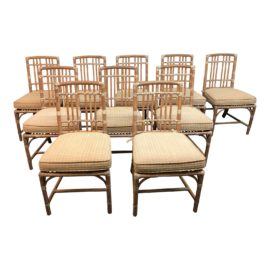 McGuire Bamboo Dining Chairs - Set of 10