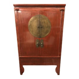 Antique Asian Red Lacquered Wedding Chest
