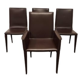 Frag Bottega Leather Dining Chairs - Set of 4. Original Price: $4,139