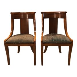 Mahogany Slope Side Chairs - a Pair