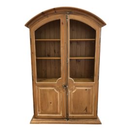 Custom Pine Wood Arched Storage Cabinet