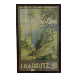 Original Vintage "Biarritz" French Framed Poster