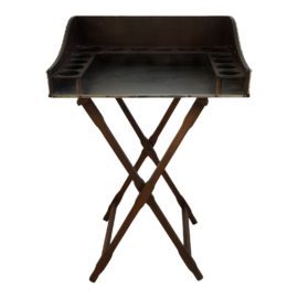 Vintage Wood + Metal Bar Tray Table