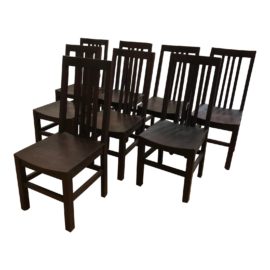 Custom Solid Woos Slated Back Dining Chairs - Set of 8. Original Price: $1,400