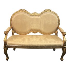 Italian Style Gilt + Upholstery Settee