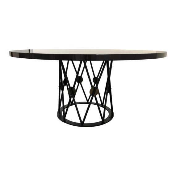 custom-macassar-starburst-dining-table-hammered-metal-pedestal-4387