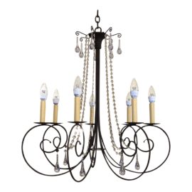 Studio Steel Crystal Scroll 7-Light Chandelier. Original Price: $1,500