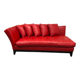 Custom Red Leather Chaise Sofa Lounge. Original Price: $10,000