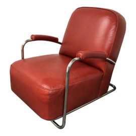 Mitchell Gold & Bob Williams Dean II Red Leather Arm Chair