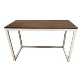 Crate & Barrel Finn Walnut Top + Slated Metal Desk
