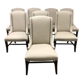 Bernhardt Custom Upholstered Dining Chairs - Set of 8. Original Price: $9,600
