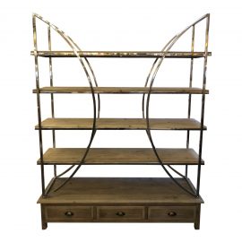 Chrome Arc and Open Wood Shelving