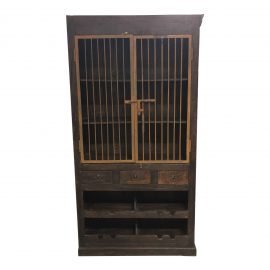 Rustic Style Wood + Metal Storage Cabinet