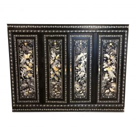 Large Modular Asian Mother Pearl Armoire