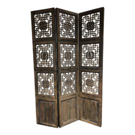 Vintage Three Panel Asian Screen Divider. Original Price: $3,100