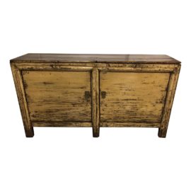 Vintage Asian Yellow Distressed Console