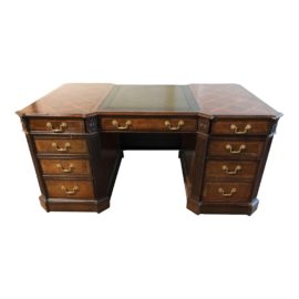 Vintage Partners Wood + Leather Desk