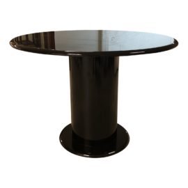 Round Black Gloss Finish Pedestal Table