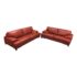 Roche Bobois Red Leather Sofa With Loveseat. Original Price: $14,800