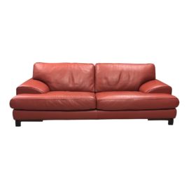 Roche Bobois Red Leather Sofa. Original Price: $7,600