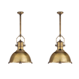 NEW Visual Comfort E.F. Chapman Country Industrial Pendants - a Pair. Original Price: $3,390