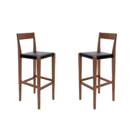 NEW Pair of Nuevo Ameri Leather Barstools. Original Price: $1,166