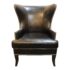Sunpan Modern Royalton Black Leather Armchair. Original Price: $998