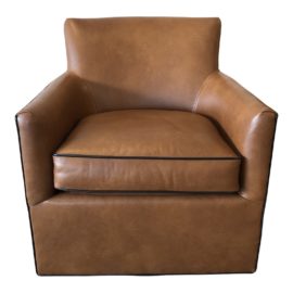 NEW Zander Leather Swivel Chair by Leathercraft. Original Price: $1,940