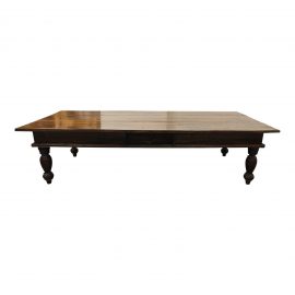 Vintage Exotic Wood Coffee Table + Drawer